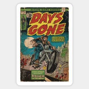 Mayhem at 180mph - Days Gone fan art comic cover Sticker